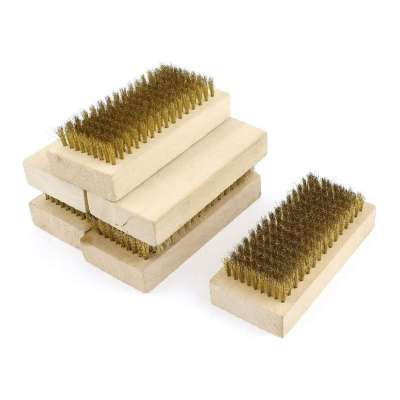 wooden steel wire brush for remove rust scale paint