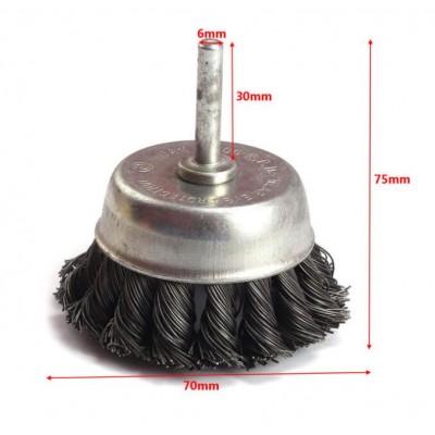 Brass Coated Crimped and Carbon Steel Knotted Wire Brush for Drill