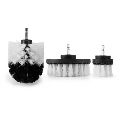 3pcs White Bathroom PP drill polishing brush for Cleaning Cordless Drill Attachment Kit Power Scrub Brush