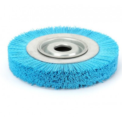 Nylon Wheel Brush Abrasive Wire Woodwork Polishing Brush Bench Grinder for Wood Furniture Metal